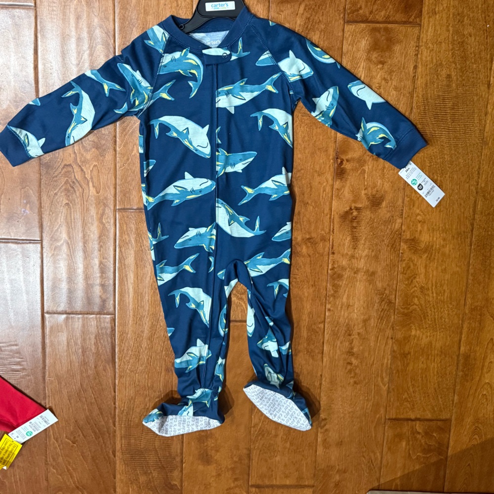 NWT Size 24 months Carter's Blue Shark Print One Piece